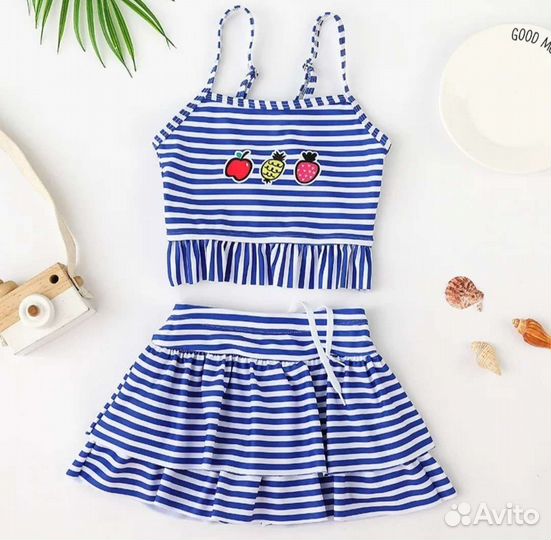 Купальник для девочки раздель юбка-шорты р.130-140