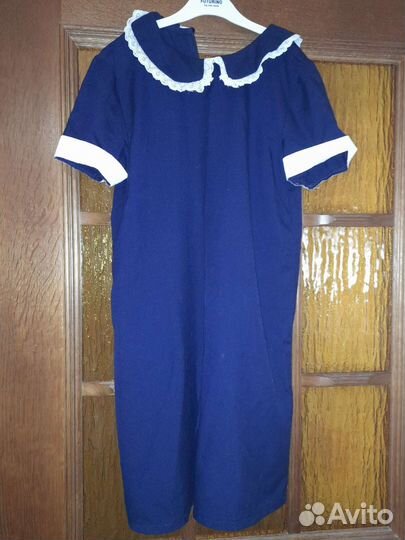 Платье школьное синее 152