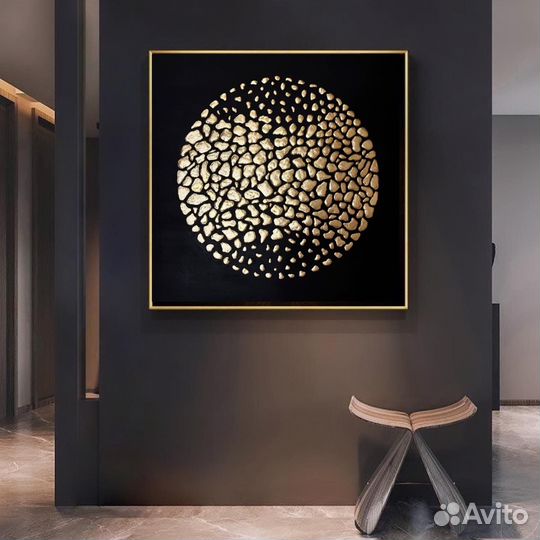 Интерьерная картина черное золото