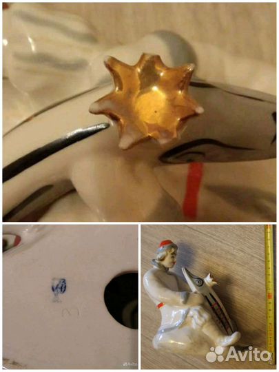 Фарфоровые статуэтки Емеля и щука, голубь, пудель