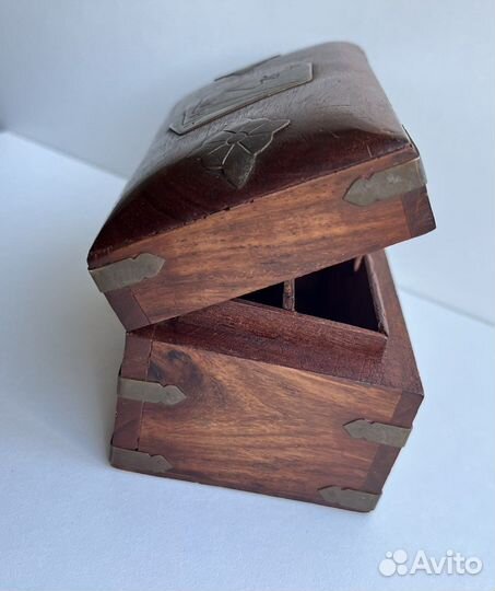 Антикварная деревянная шкатулка для карт 1960-е