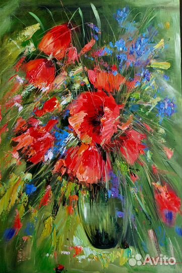 Картина маслом на холсте Подсолнухи