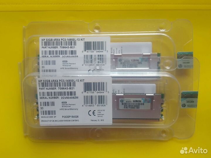 Серверная память HP 32GB PC3-14900L-13 708643-B21