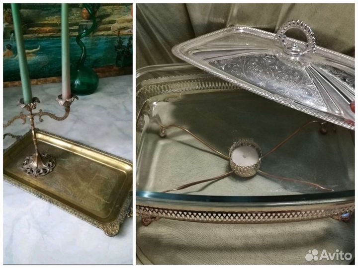 Канделябр поднос подстаканник антиквариат, мармит