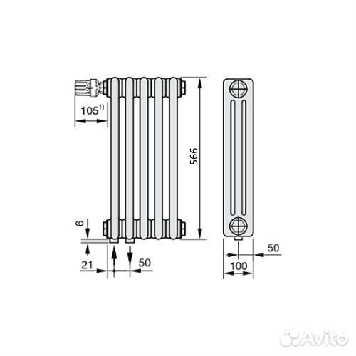 Стальной трубчатый радиатор отопления Zehnder 3057