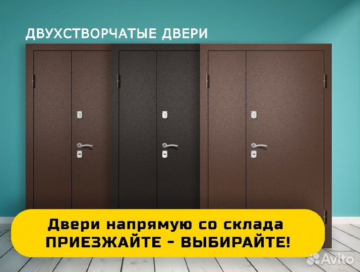 Двустворчатая металлическая уличная дверь