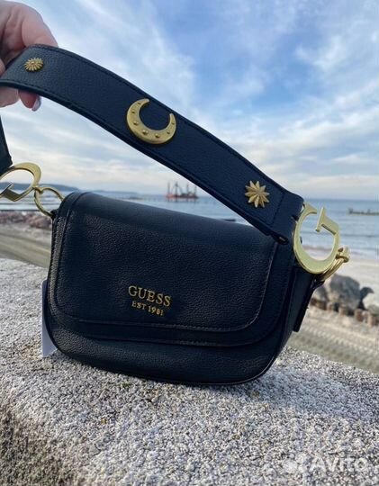 Сумка Guess черная dream седло маленькая