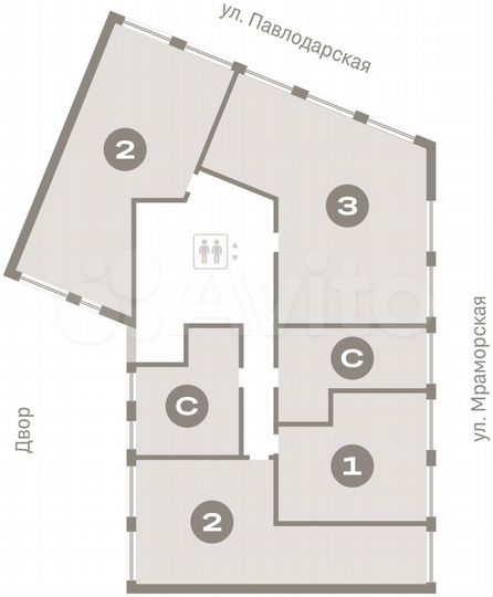 2-к. квартира, 71,2 м², 5/8 эт.