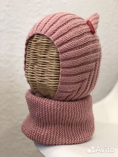 Вязаный комплект 2 шапочки, снуд, игрушки