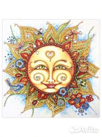 Алмазная мозаика 30х30 см солнышко,1 дизайн, стра