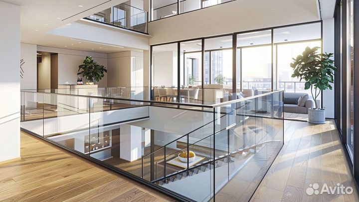 Стеклянное ограждение лестницы на заказ