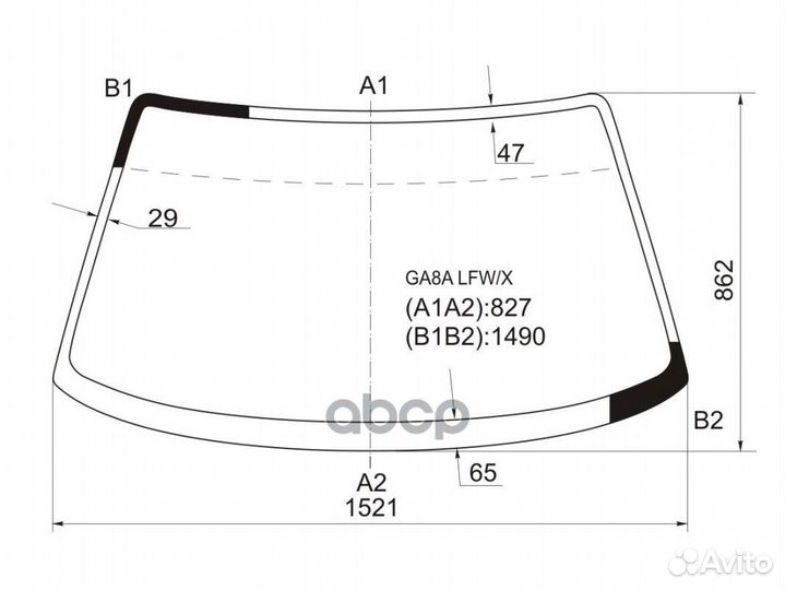 Стекло лобовое mazda 626 5D HBK 91-97 GA8A LFW