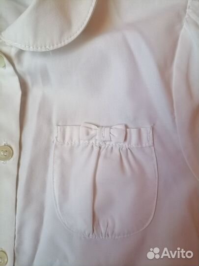 Рубашка белая для девочки 8-9 лет