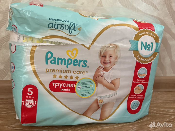 Pampers premium care 5 трусики