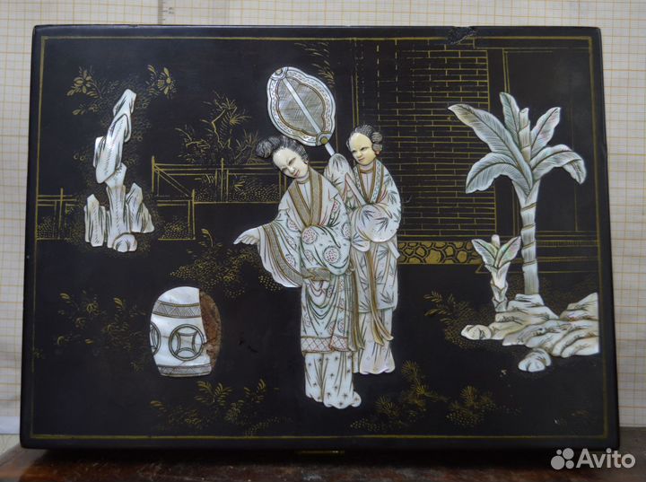 Шкатулка для украшений старинная перламутр 19 век