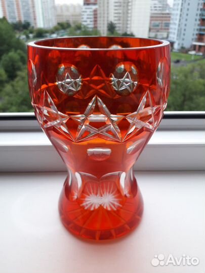 Ваза цветное стекло Агитация Звезды Неман