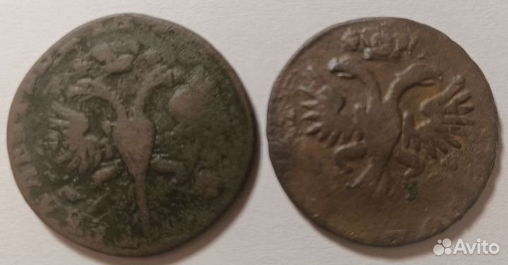 Денга 1730 и 1731 года (красивые перечеканы)