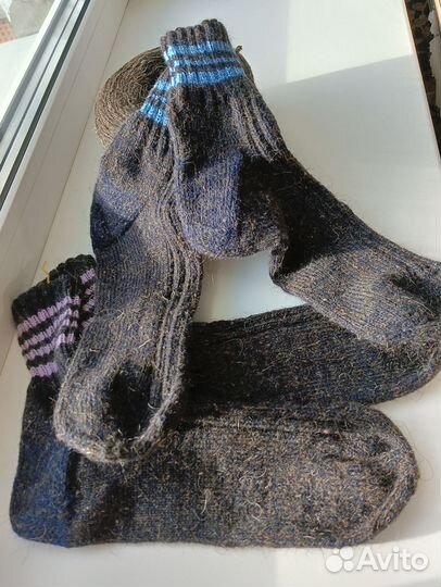 Носки шерстяные вязаные
