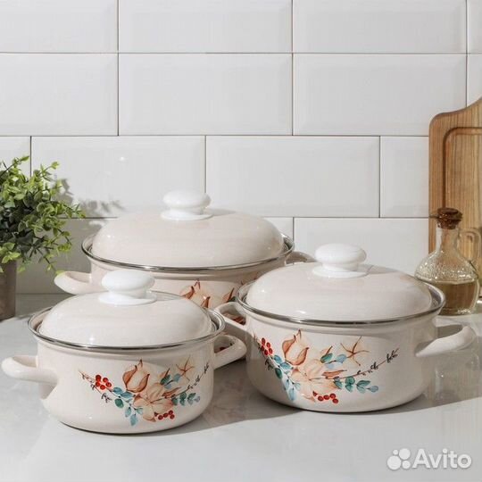 Набор кастрюль 'Унесенные ветром', 3 предмета 1,5