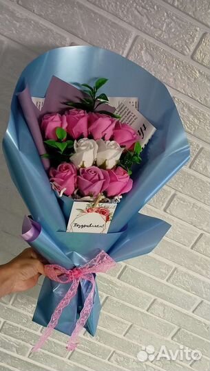 Букет из мыльных роз