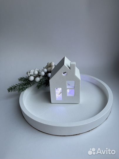 Домик светильник из гипса