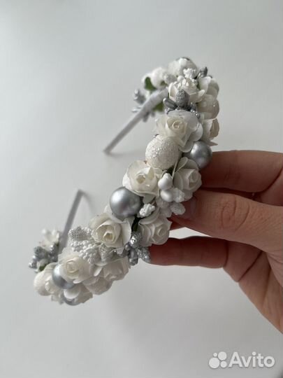 Ободок зимний новогодний