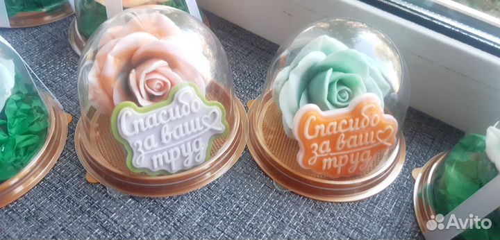 Мыло ручной работы.Роза в куполе