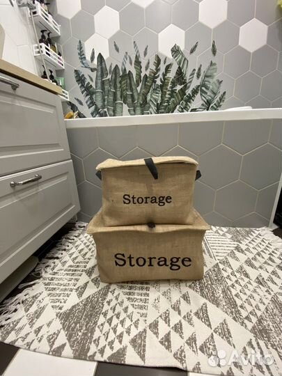 Набор органайзеров/корзин для хранения из джута