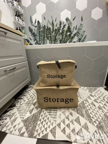 Набор органайзеров/корзин для хранения из джута