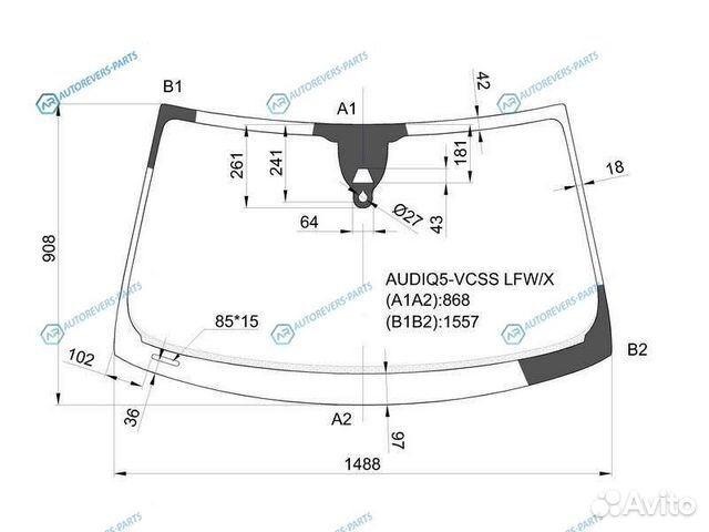 Audiq5-vcss lfwx Стекло лобовое + дд камера audi Q