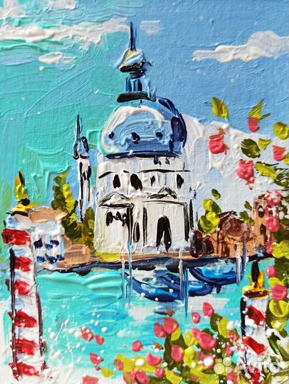 Картина Венеция пейзаж каналы масло живопись город