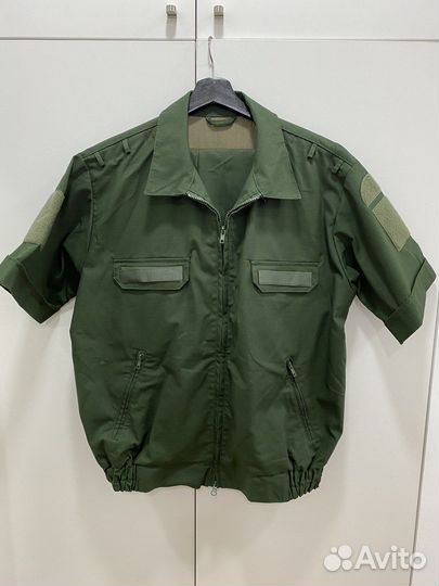 Офисная военная форма зеленая с коротким рукавом