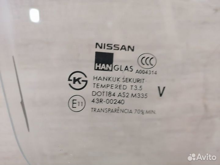 Стекло заднее форточка Nissan Almera Classic