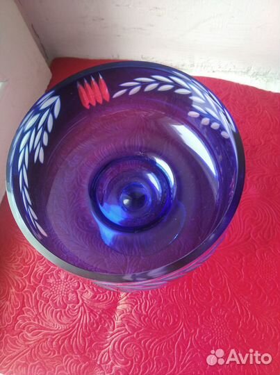 Ваза конфетница СССР синяя