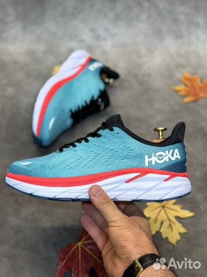 Hoka clifton 8 беговые бирюзовые разм. 45