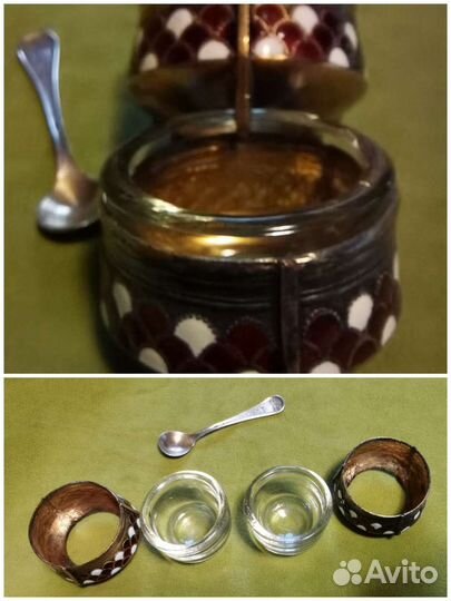 Мельхиоровые солонки, северная чернь из СССР