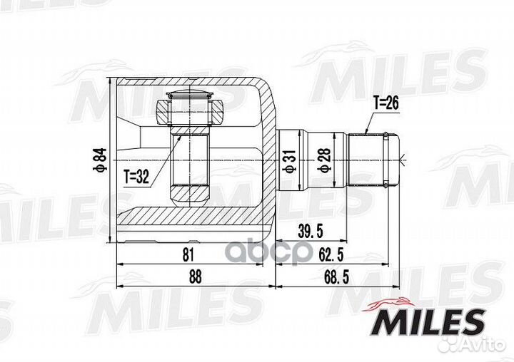 ШРУС внутренний audi A3/VW passat/golf 1.6-2.0 03