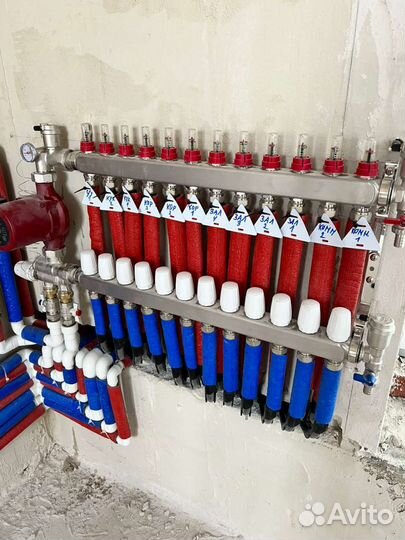 Установка тёплых водяных полов, монтаж отопления