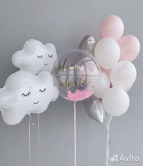 Воздушные шары на выписку из роддома Москва Мытищи