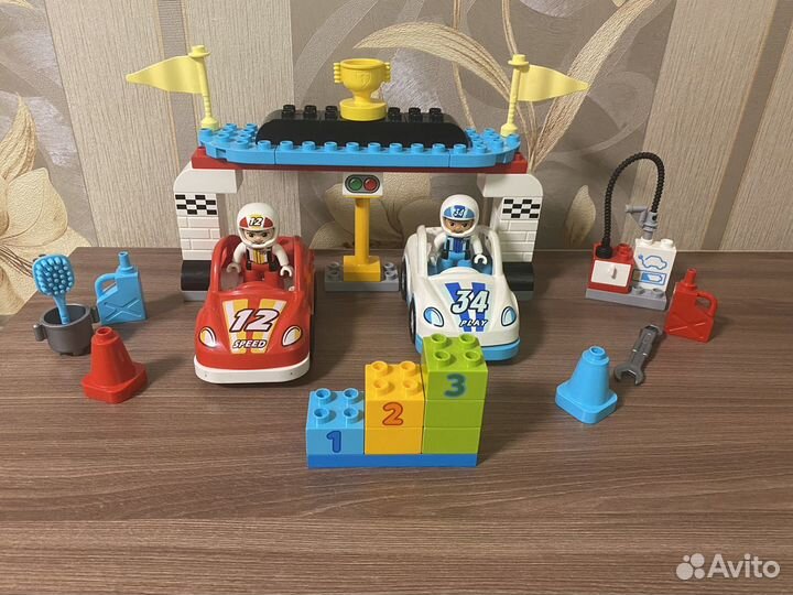 Lego duplo гоночные машинки+дополнение