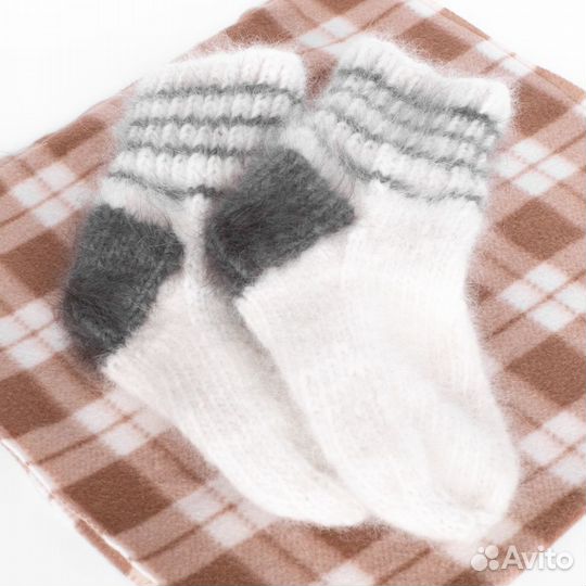 Теплые носки из шерсти собаки (самоед)