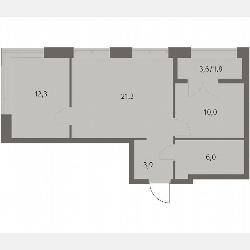 2-к. квартира, 55,3 м², 9/11 эт.