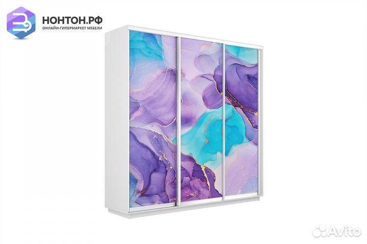 Шкаф-купе 3-х дверный Нонтон фото №1002 / белый сн