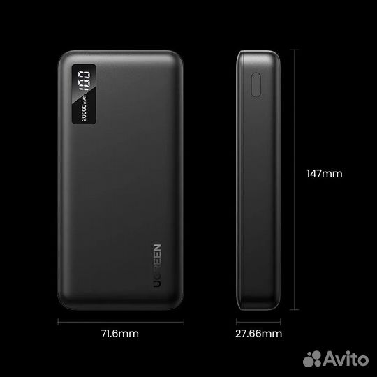 Внешний аккумулятор ugreen, 22,5 Вт, 20000 mAh