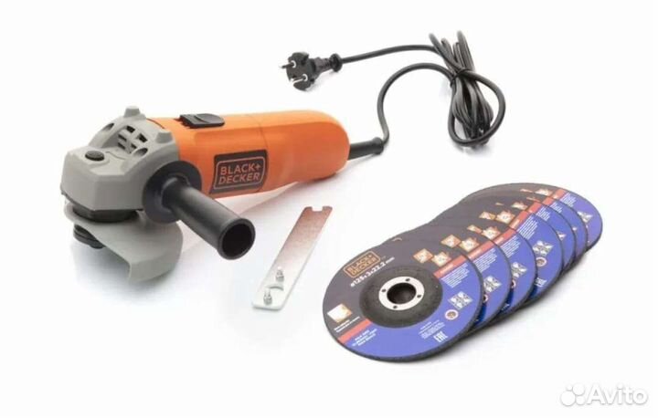 Новая болгарка black+decker 900Вт 125 мм 7 дисков