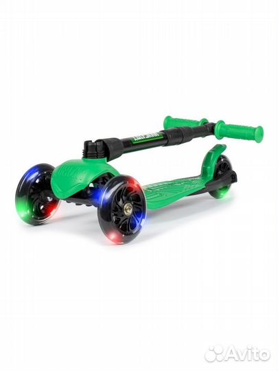 Самокат детский baby (светящиеся колеса) зеленый