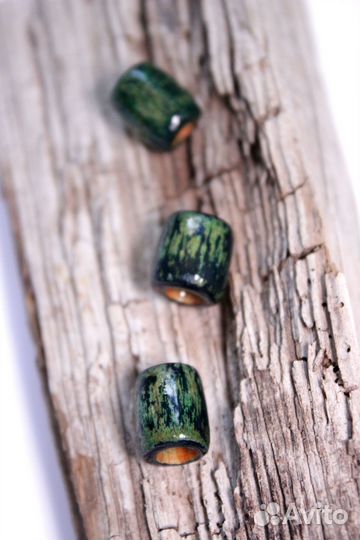 Бусины для дредов, из дерева, ручной работы