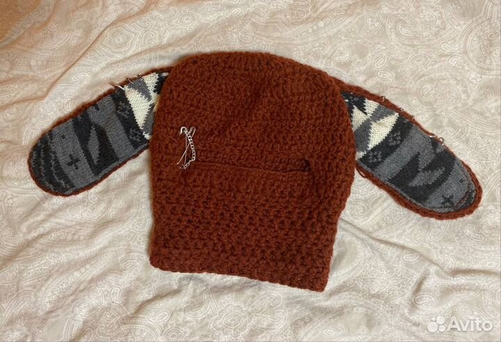 Балаклава вязаная с ушками