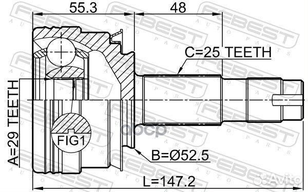 ШРУС наружный 29X52.5X25 chevrolet aveo (T300)