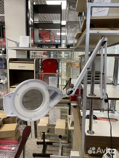 Лампа лупа настольная новая